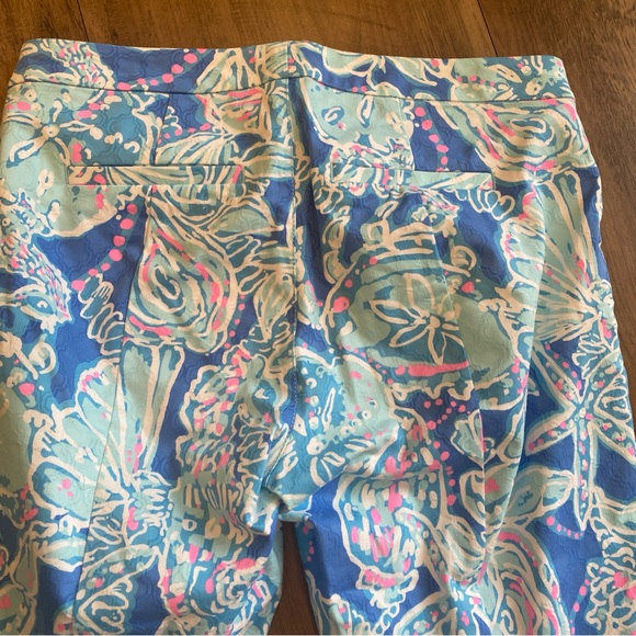 Lilly Pulitzer “Bay Blue Into the Deep” Cropped Cotton Ankle Pants Size 8 - Picture 6 of 6